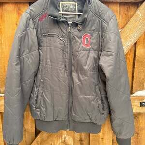 Colosseum Ohio State Buckeyes  Quilted Full-Snap Jacket Charcoal